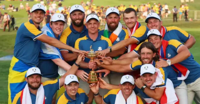 Team europe receiving the 2023 Ryder Cup