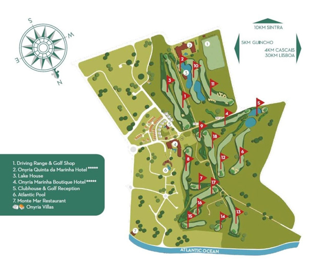 Quinta da Marinha Golf Course map