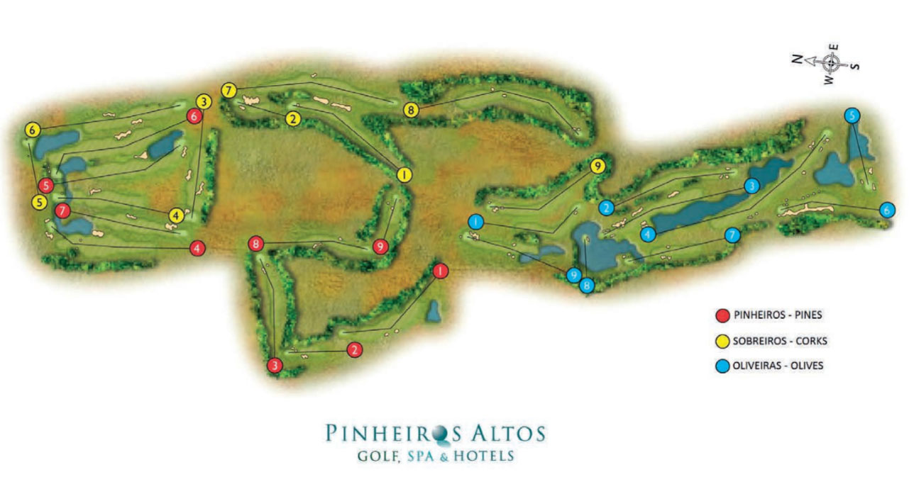 Pinheiros Altos Golf Course map